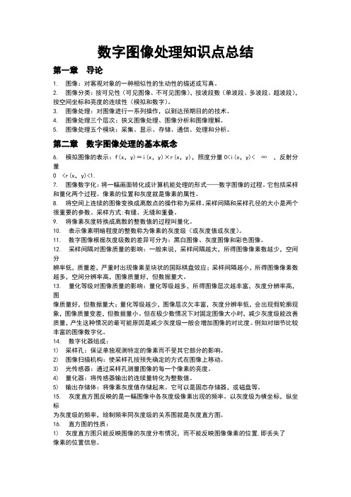 (完整版)数字图像处理知识点总结