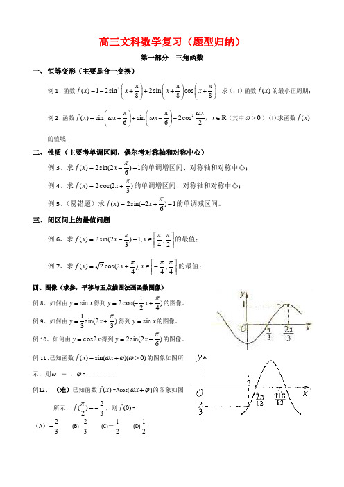 高三文科数学复习(题型归纳)