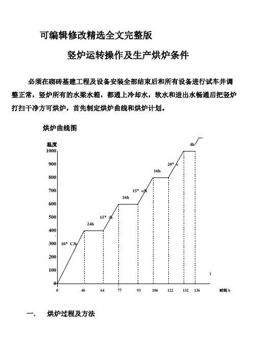 竖炉运转操作及生产烘炉条件精选全文