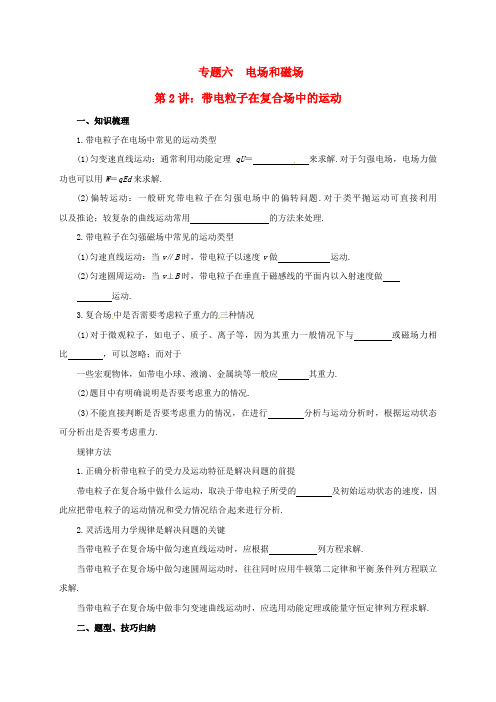 高考物理二轮专题突破 专题六 电场和磁场(2)带电粒子在复合场中的运动导学案