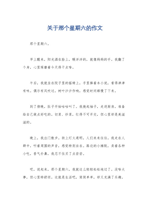 关于那个星期六的作文