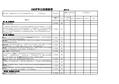 CSR评审记录