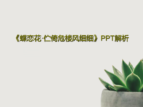 《蝶恋花·伫倚危楼风细细》PPT解析共23页文档