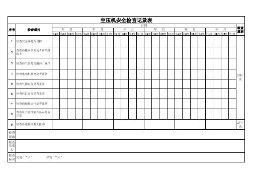 空压机日常点检表