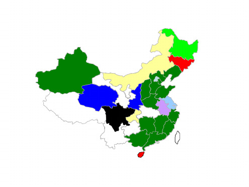 全国各个省份分省涂色地图 中国分省矢量地图