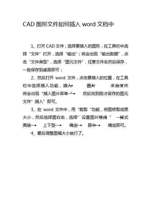 CAD图形文件如何插入word文档中