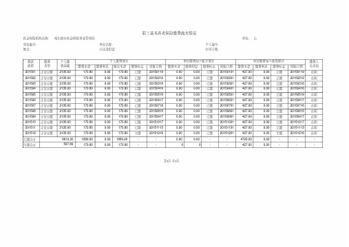 职工基本养老保险缴费流水情况范本表格(完整版)