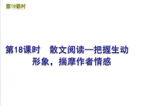 2019版中考一轮复习语文精品课件(含2019中考真题)第18课时散文阅读把握生动形象揣摩作者情感(24ppt)