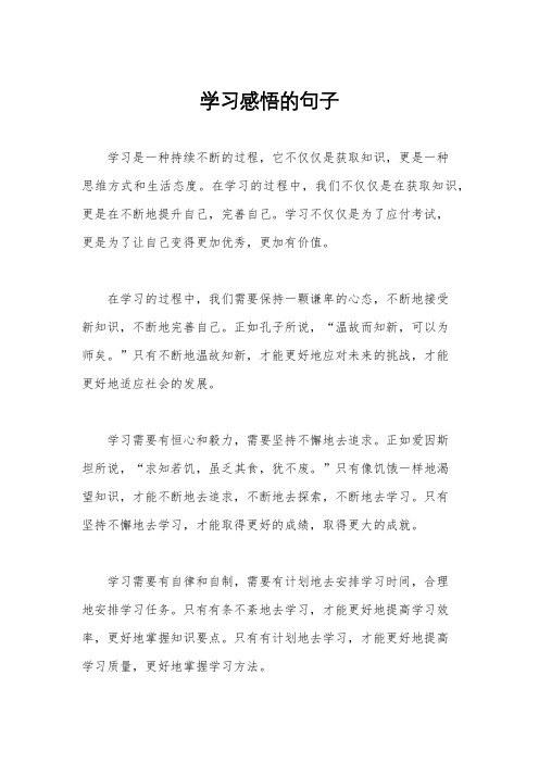 学习感悟的句子