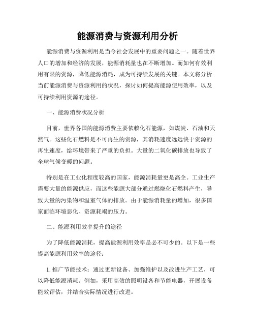 能源消费与资源利用分析