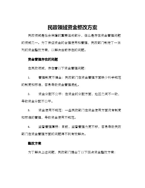 民政领域资金整改方案