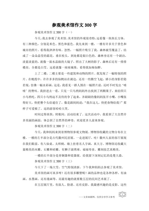 参观美术馆作文300字