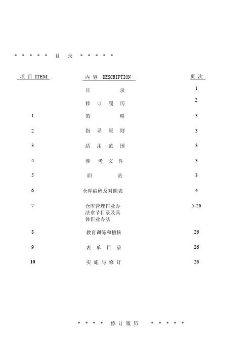 最新最全仓库作业管理规范及作业流程