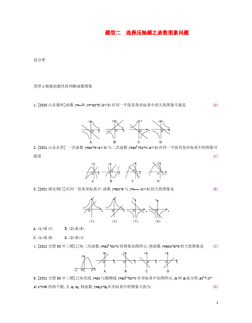 安徽省2023中考数学题型2选择压轴题之函数图象问题习题