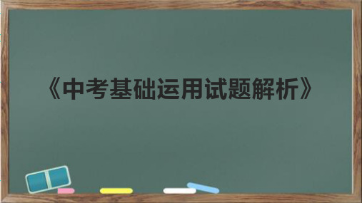 《中考基础运用试题解析》课件