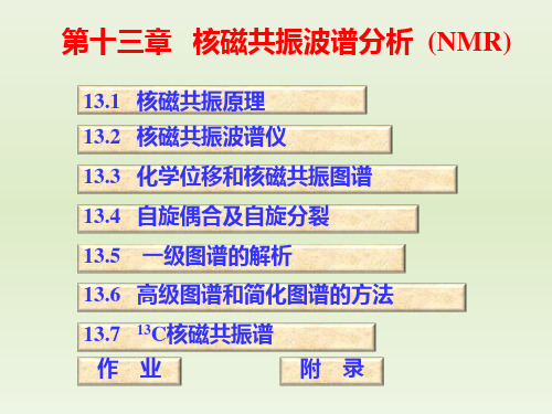 仪器分析 第十三章 核磁共振波谱分析PPT课件