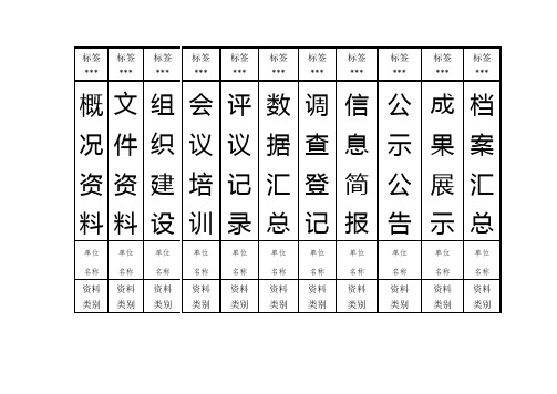 档案盒侧面标签模板(竖版打印)