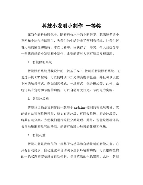 科技小发明小制作 一等奖