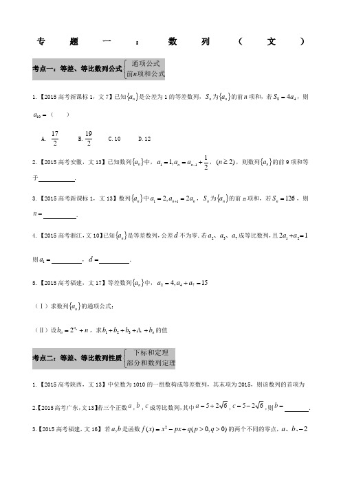 高考真题汇编数列