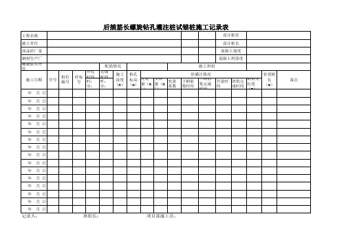 桩基施工记录表