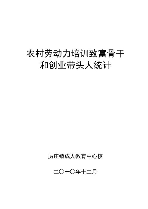 农村劳动力培训致富骨干名单