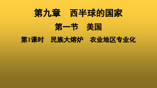 人教版七年级地理下册第9章第1节第1课时民族大熔炉农业地区专业化