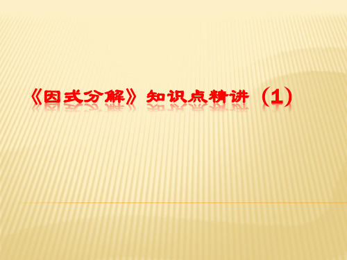 鲁教版八年级上册《因式分解》常见题型与考点精讲(1)(共18PPT)