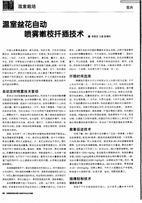 温室盆花自动喷雾嫩枝扦插技术