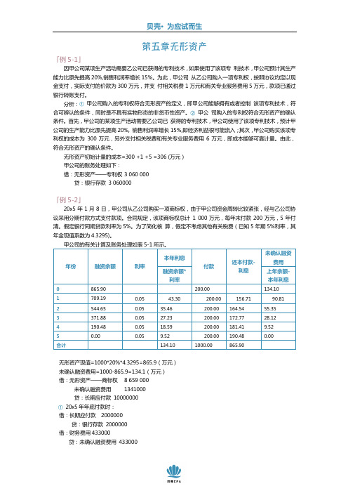 2020年CPA会计官方教材第五章无形资产例题整理