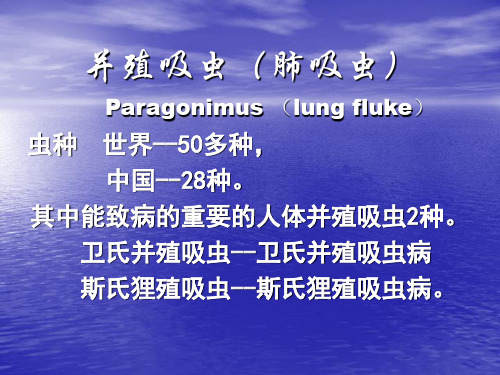 并殖吸虫(肺吸虫)Paragonimus(lungfluke)虫种世界--50