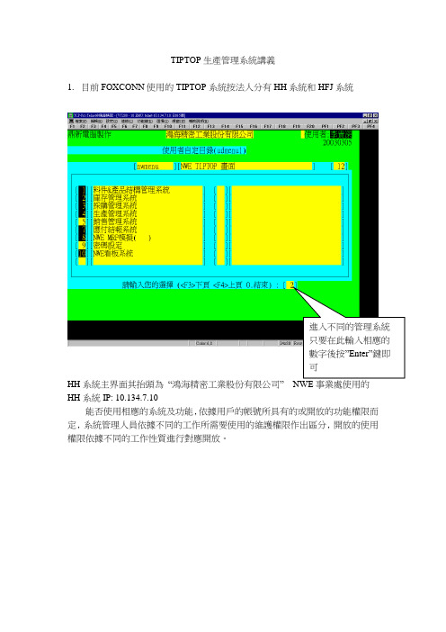 20030305 TIPTOP生产管理系统讲义