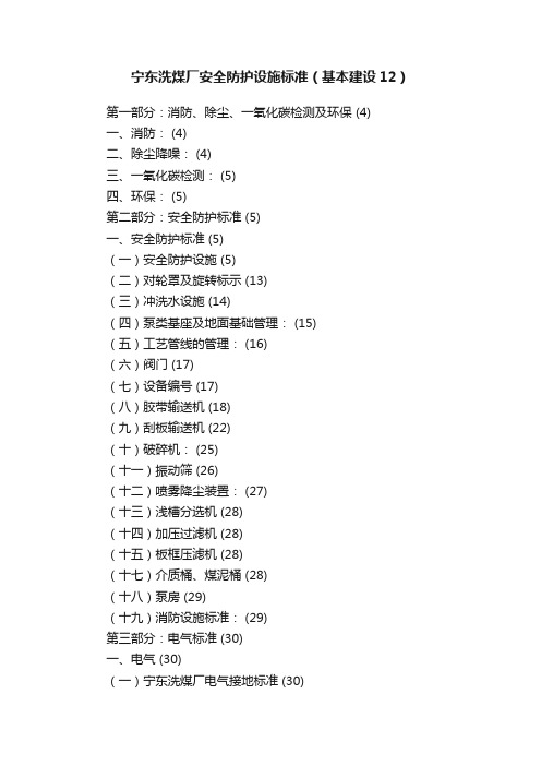 宁东洗煤厂安全防护设施标准（基本建设12）