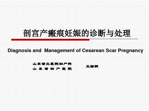 剖宫产瘢痕妊娠诊断与处理分析ppt课件