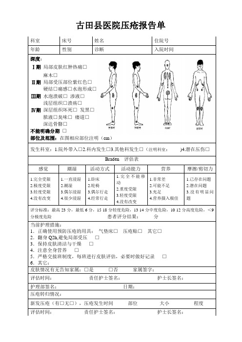 压疮评估表