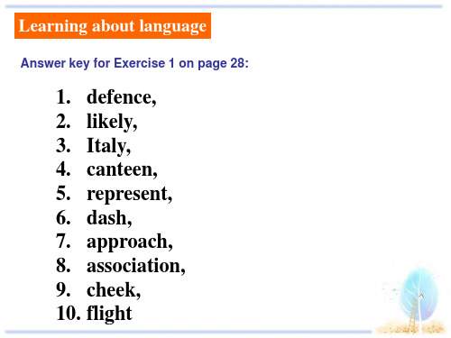 人教版高中英语必修四课件：Unit 4 Workbook(共16张PPT)