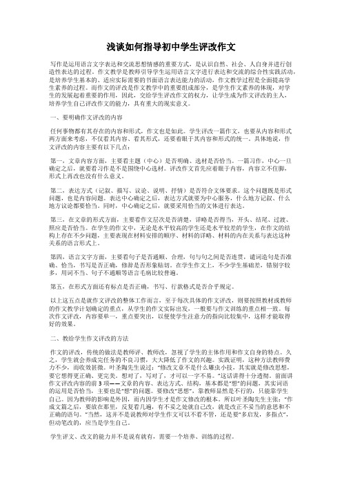 浅谈如何指导初中学生评改作文