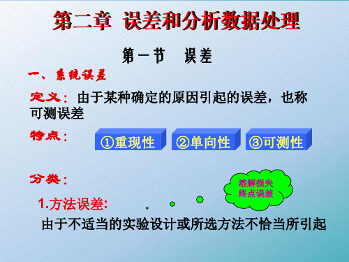 《分析化学》第二章 误差和分析数据的处理