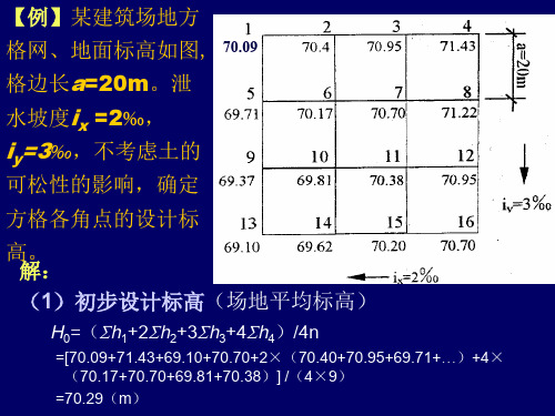 例某建筑场地方格网