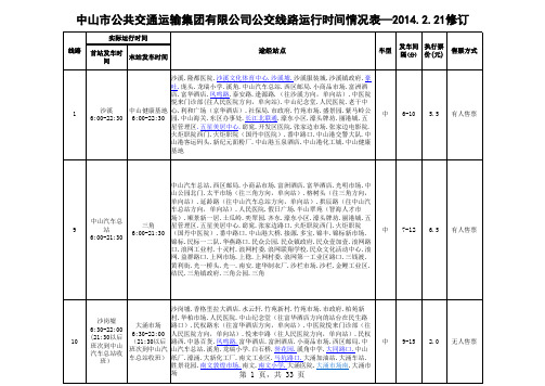 中山市公交线路运行时间情况表—xxxx.xls