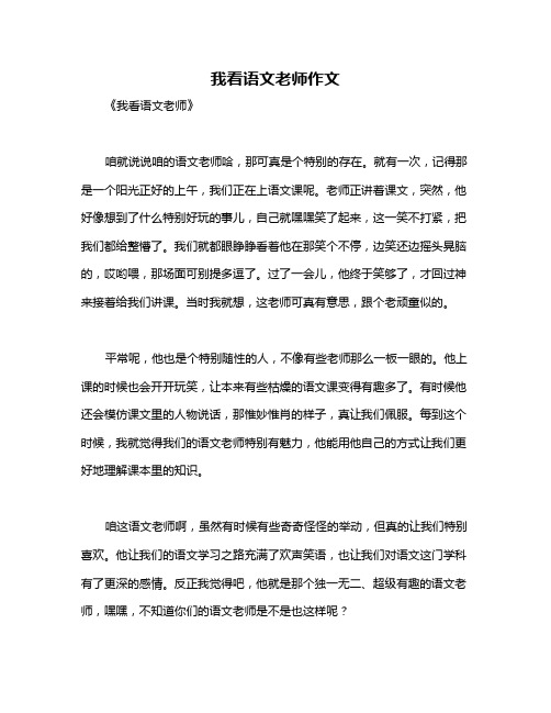 我看语文老师作文