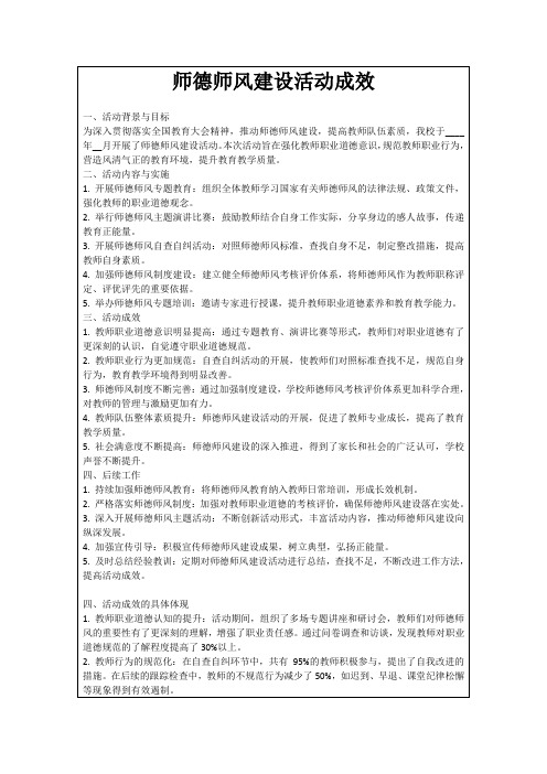 师德师风建设活动成效