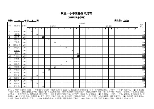 学生操行评定表