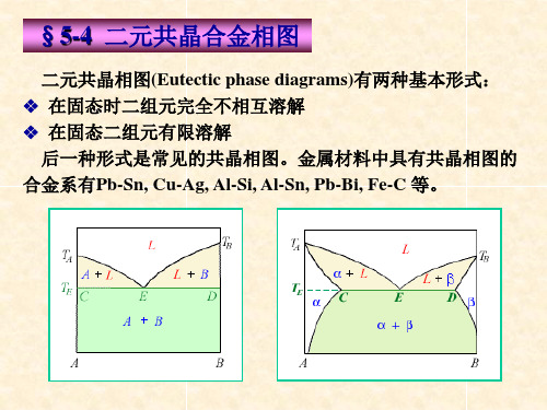 材料科学基础I__5-4__二元共晶合金相图