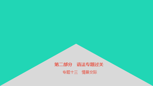 安徽省中考英语第二部分语法专题过关专题13情景交际课件