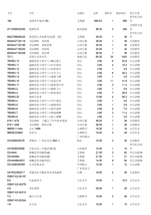 现存码洋——精选推荐