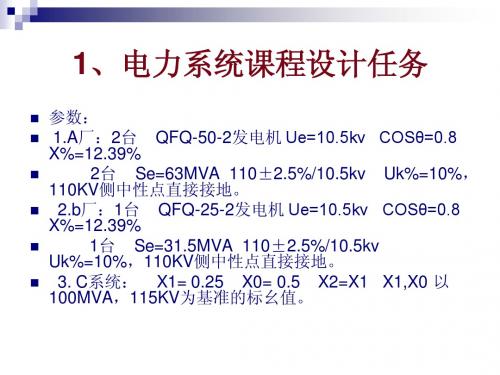 电力系统课程设计课件