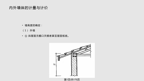 建筑工程计价技术二内外墙体的计量与计价PPT课件