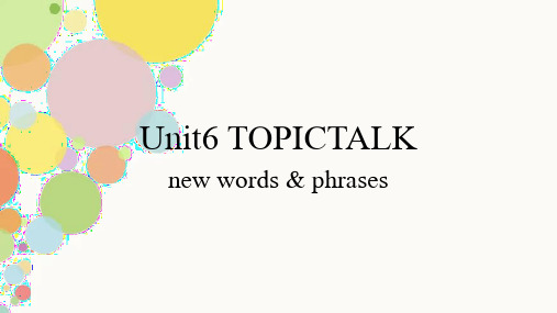 选修二UNIT6词组及语法topictalk-lesson1