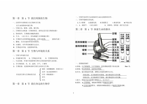 (完整word版)苏教版七年级上册生物复习笔记.doc