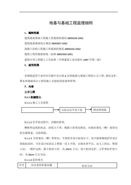 地基与基础工程监理细则